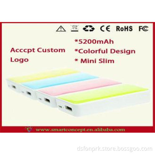 5200mah Single USB Portable Power Charger With LED Lighting